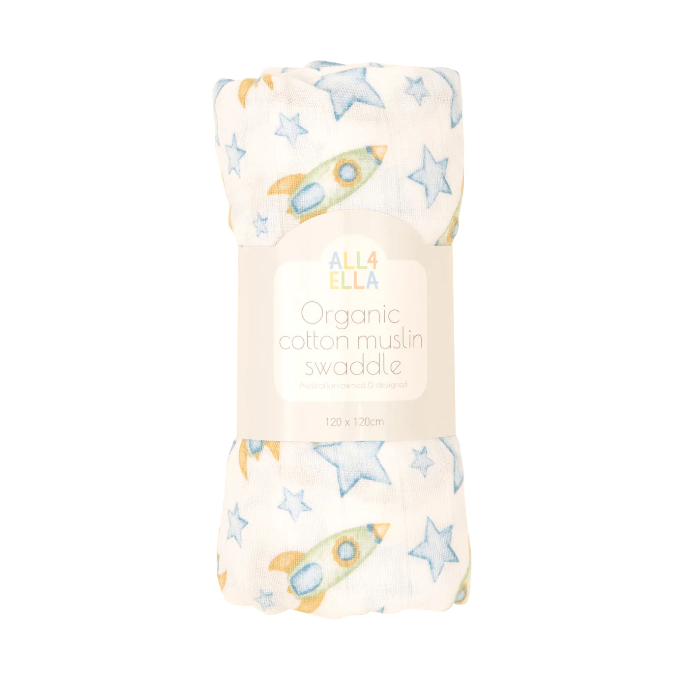 All 4 Ella Organic Muslin swaddle - Rocket