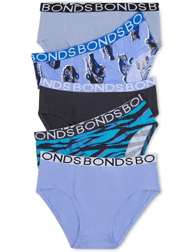 Bonds Boys Brief 5 Pack - Leo Leopard