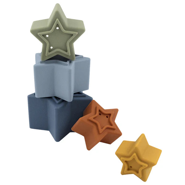 Playground Silicone Nesting Stars - Multi Blue