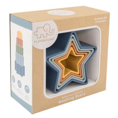 Playground Silicone Nesting Stars - Multi Blue