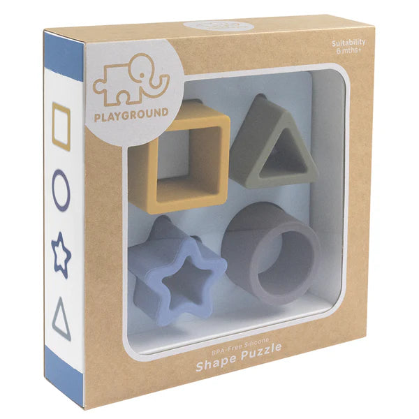 Playground Silicone Shape Puzzle - Steel Blue