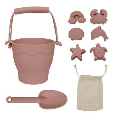 Playground Silicone 8 Piece Bucket and Spade Set - Rose