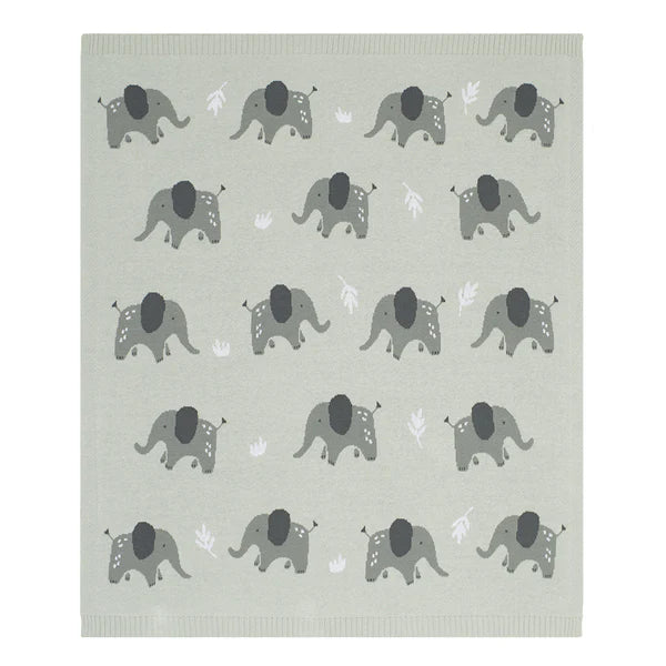 Living Textiles Whimsical Baby Blanket - Elephant/Grey