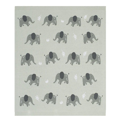 Living Textiles Whimsical Baby Blanket - Elephant/Grey