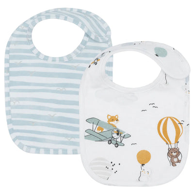 Living Textile 2 Pack Baby Bibs - Up Up And Away