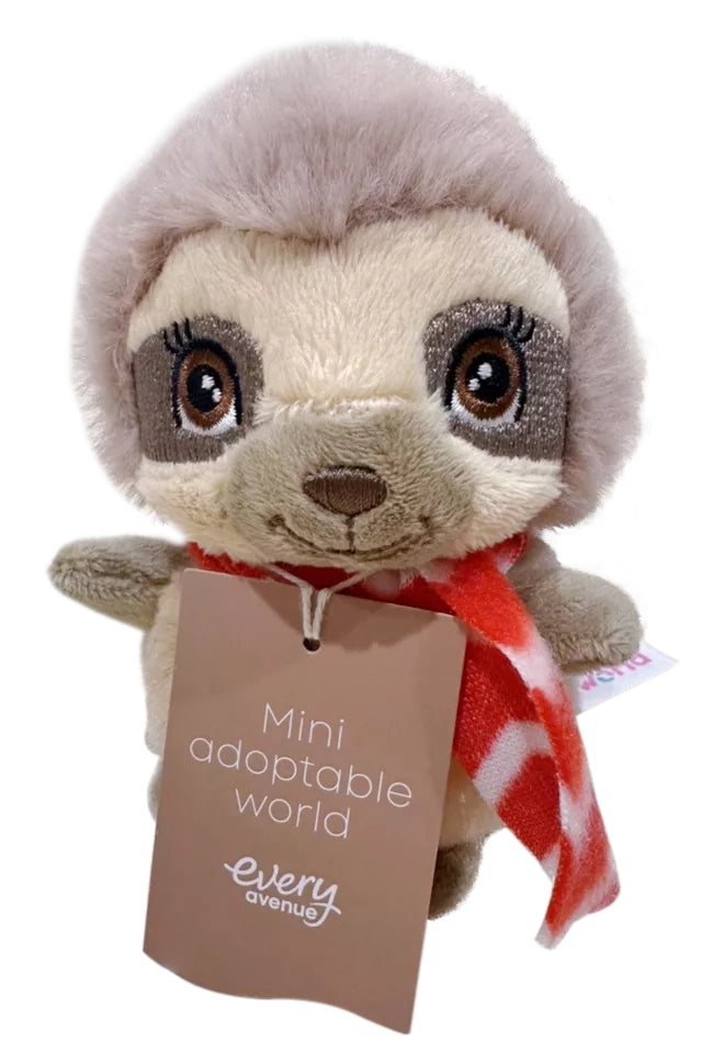 Adoptable World 10cm Mini Xmas Soft Plush Toy 3y+ - Sloth