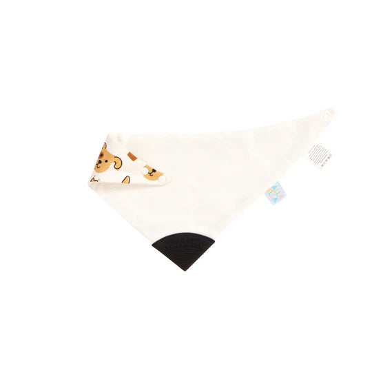 All 4 Ella Bandana Bib With Silicone Teether - Puppies