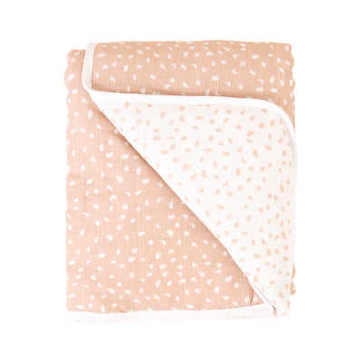 All 4 Ella Cot Blanket - Beige Dots