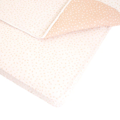 All 4 Ella Cot Sheet Bamboo Cotton - Beige Dots