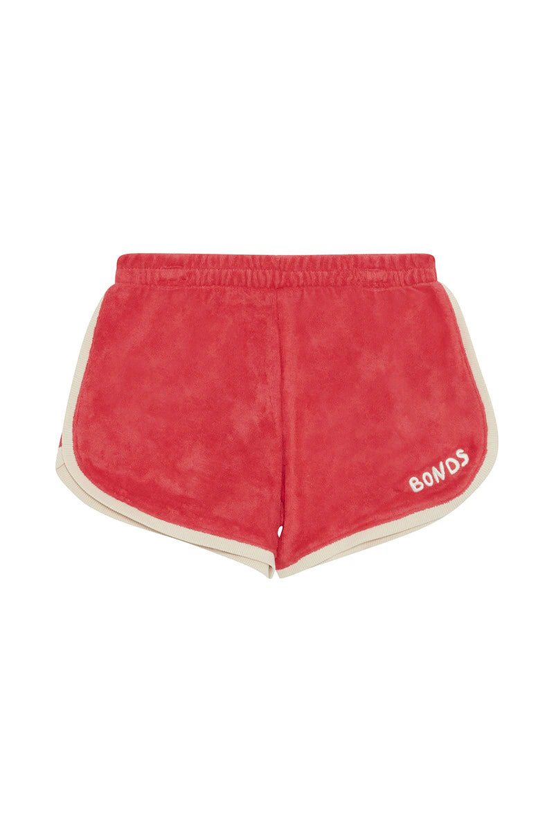 Bonds Kids Terry Towelling Short - Cherry Soda