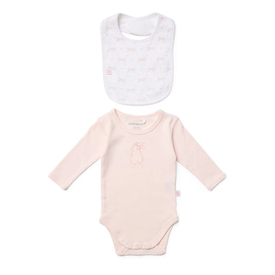 Marquise Bunny Bodysuit & Bow Bib 2 Piece Set