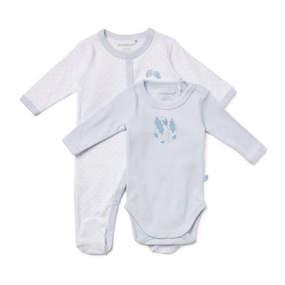 Marquise Acorn Studsuit and Bodyspencer 2 Piece Set - Small Blue Spot Yardage/Soft blue