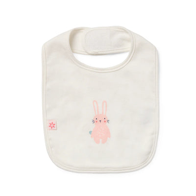 Marquise Bunny Striped Zip Growsuit and Bib 2 Piece Set - Raspberry Stripe