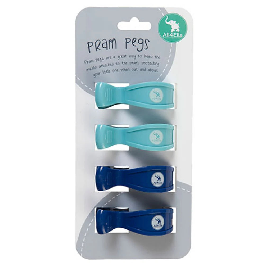 All 4 Ella Pram Pegs 2 Pack - Blue/Navy