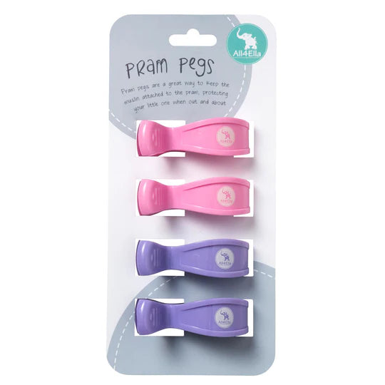 All 4 Ella 4 Pack Pegs - Pastel Mix Purple Pink