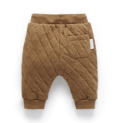 Purebaby Quilted Track Pant - Acorn/Indigo Melange