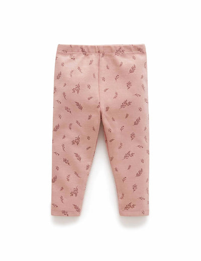 Purebaby Thick Rib Leggings - Twig Print