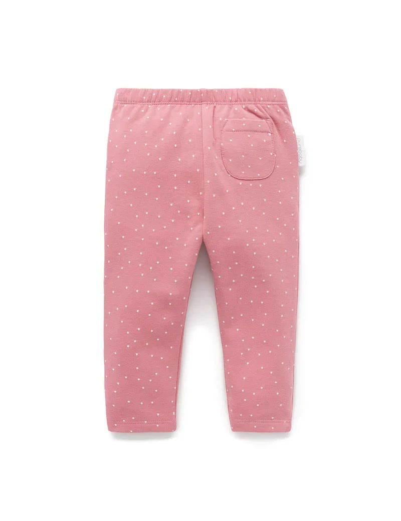 Purebaby Thick Leggings With Pocket - Plum Mini Spot