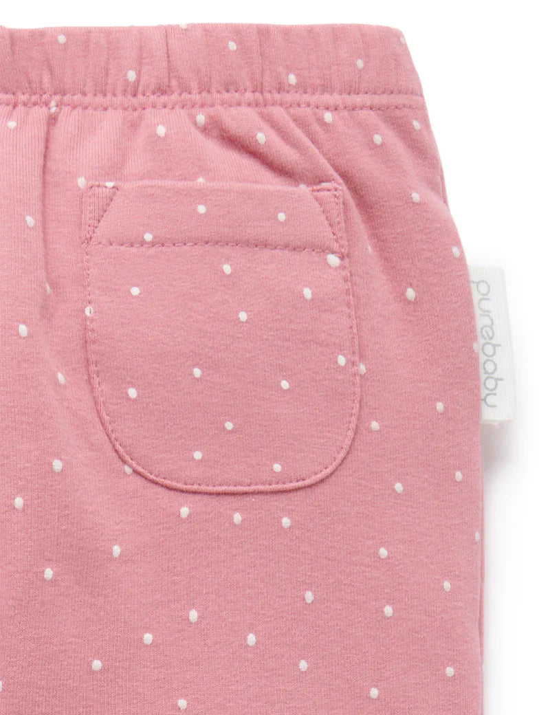 Purebaby Thick Leggings With Pocket - Plum Mini Spot