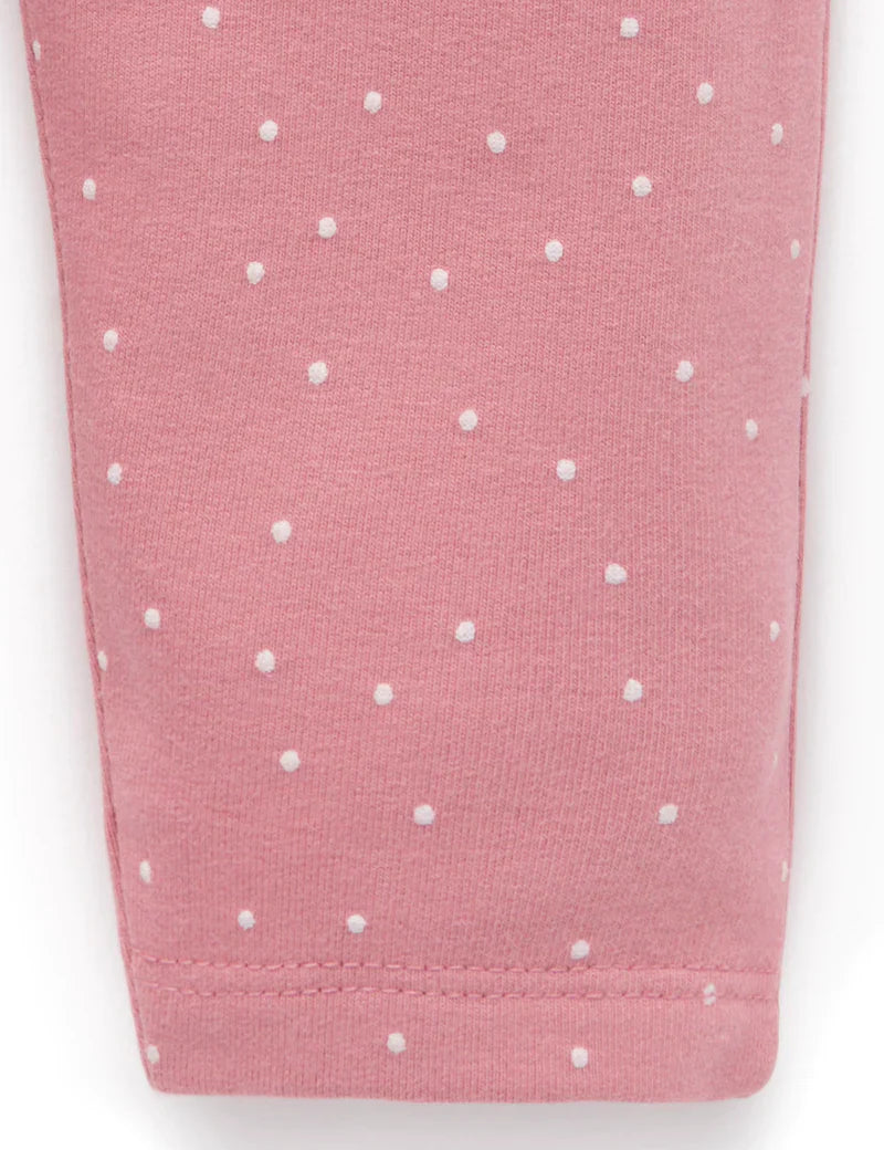 Purebaby Thick Leggings With Pocket - Plum Mini Spot