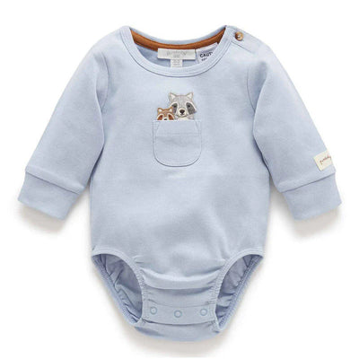 Purebaby Family Peekaboo Bodysuit - Sky