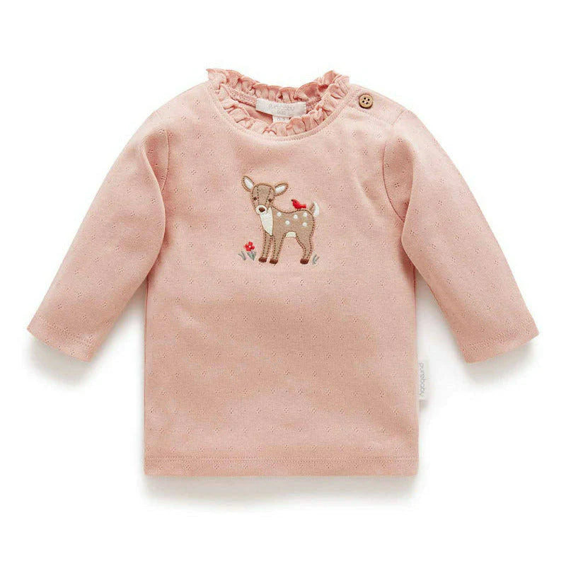 Purebaby Little Fawn Tee - Peach