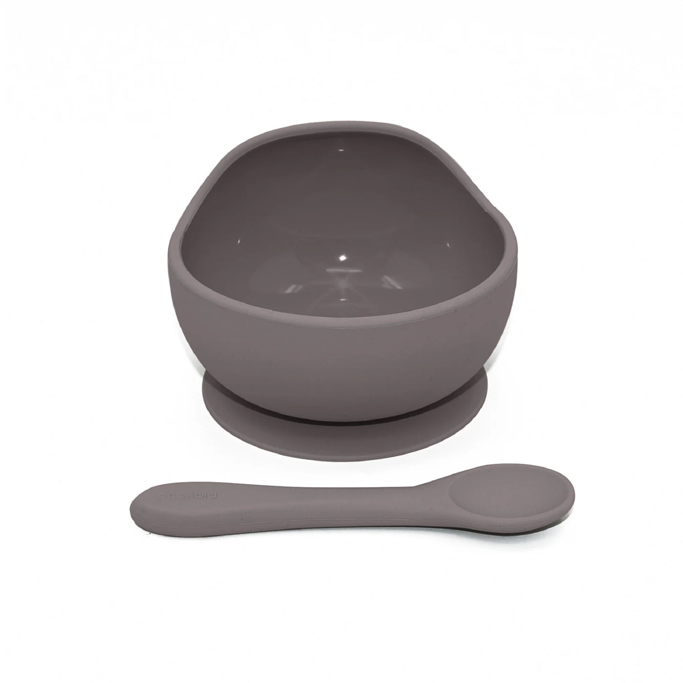 Playette Silicone Bowl and Spoon Set - Grey