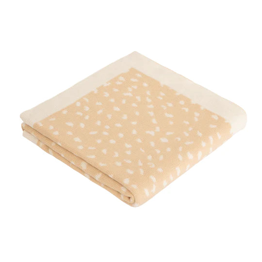 All 4 Ella Reversible Blanket - Beige Dots