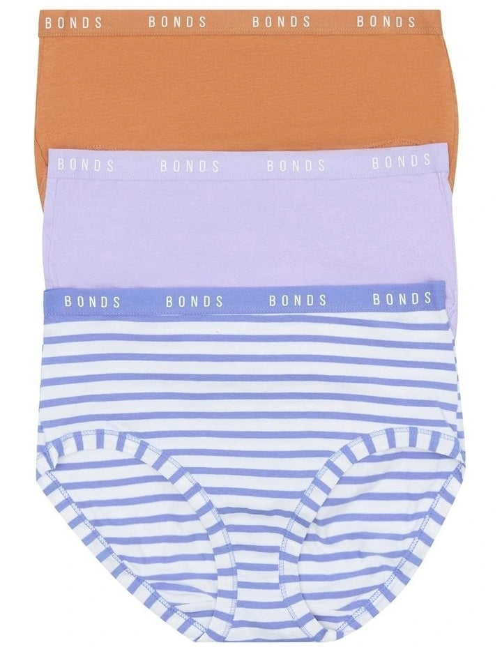 Bonds Womens Cottontails Full Brief 3 Pack - Still Life Stripe