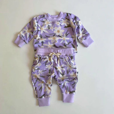 Duke & Duchesses Winnie Trackies - Lilac With Flower Print