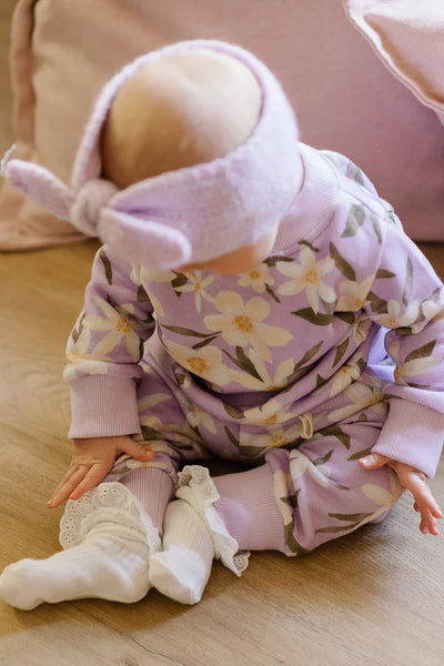 Duke & Duchesses Winnie Trackies - Lilac With Flower Print