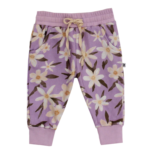 Duke & Duchesses Winnie Trackies - Lilac With Flower Print