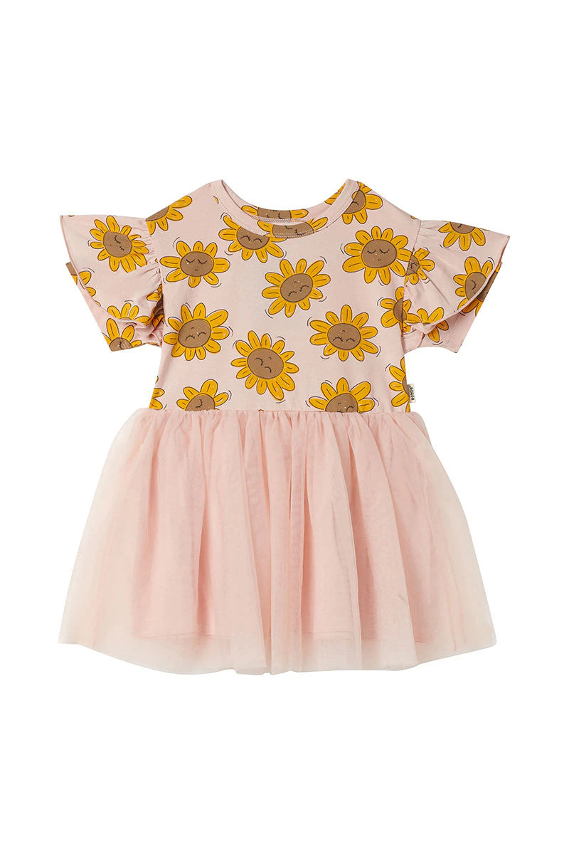 Bonds Girls Dance Frill Tutu Dress - Sleepy Sunflowers Pink