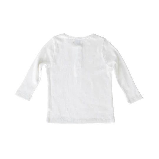 Peggy Halo Henley Tee - White