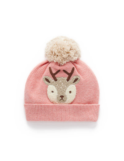 Purebaby Fawn Beanie - Nectarine Melange