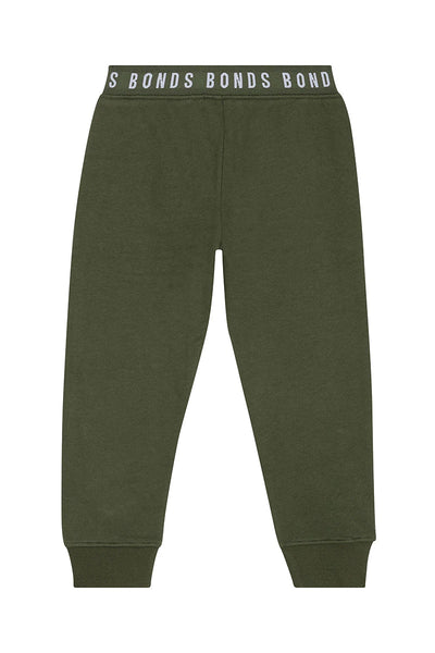 Bonds Kids Logo Fleece Trackie - Hiker Green