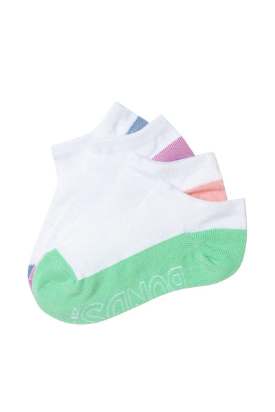 Bonds Kids Logo Light Low Cut Socks 4 Pack - Pastel Denim/Lilac/Pink/Green