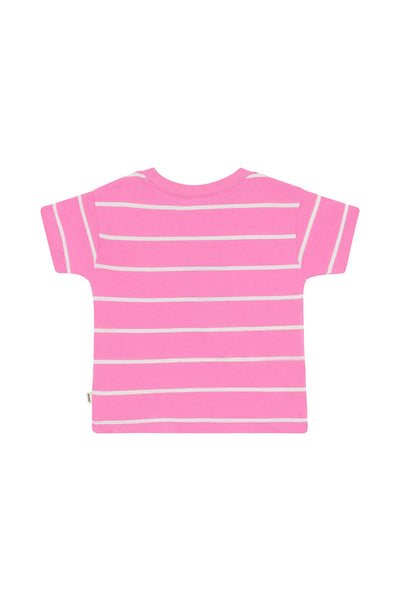 Bonds Kids Short Sleeve Crew Tee - Bonds Rugby Stripe Pink