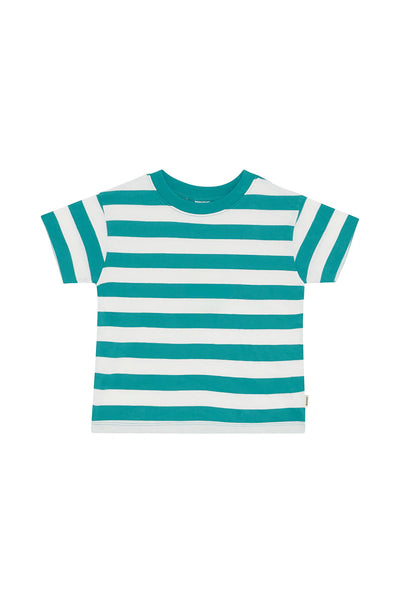 Bonds Kids Short Sleeve Crew Tee - Bonds Rugby Stripe Green