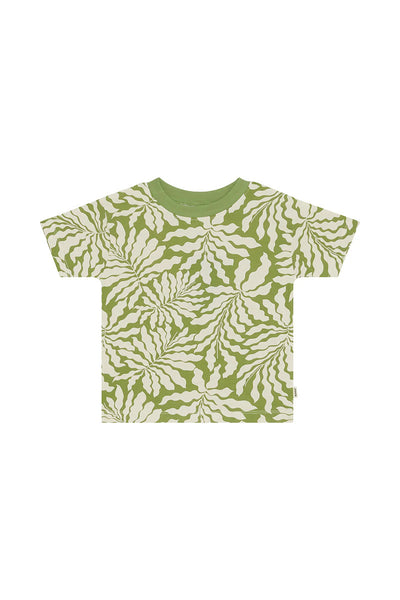 Bonds Kids Short Sleeve Crew Tee - Sunshine Tropics Sage