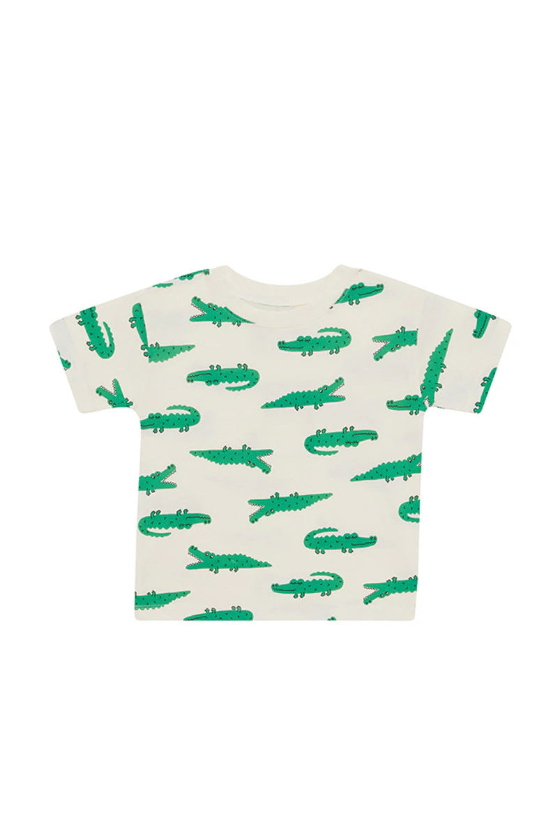 Bonds Kids Short Sleeve Crew Tee - Crocodile Stomp