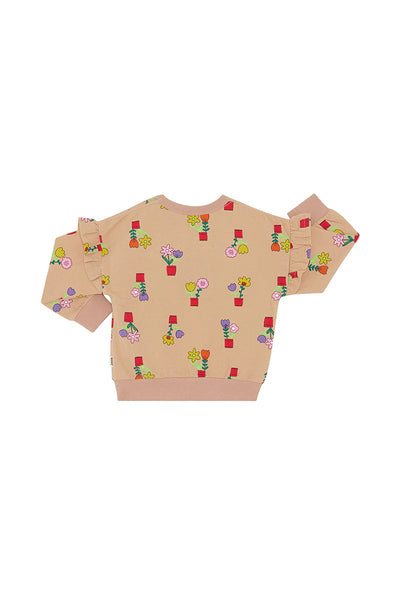 Bonds Kids Soft Threads Frill Pullover - Flower Pots Spiced Honey