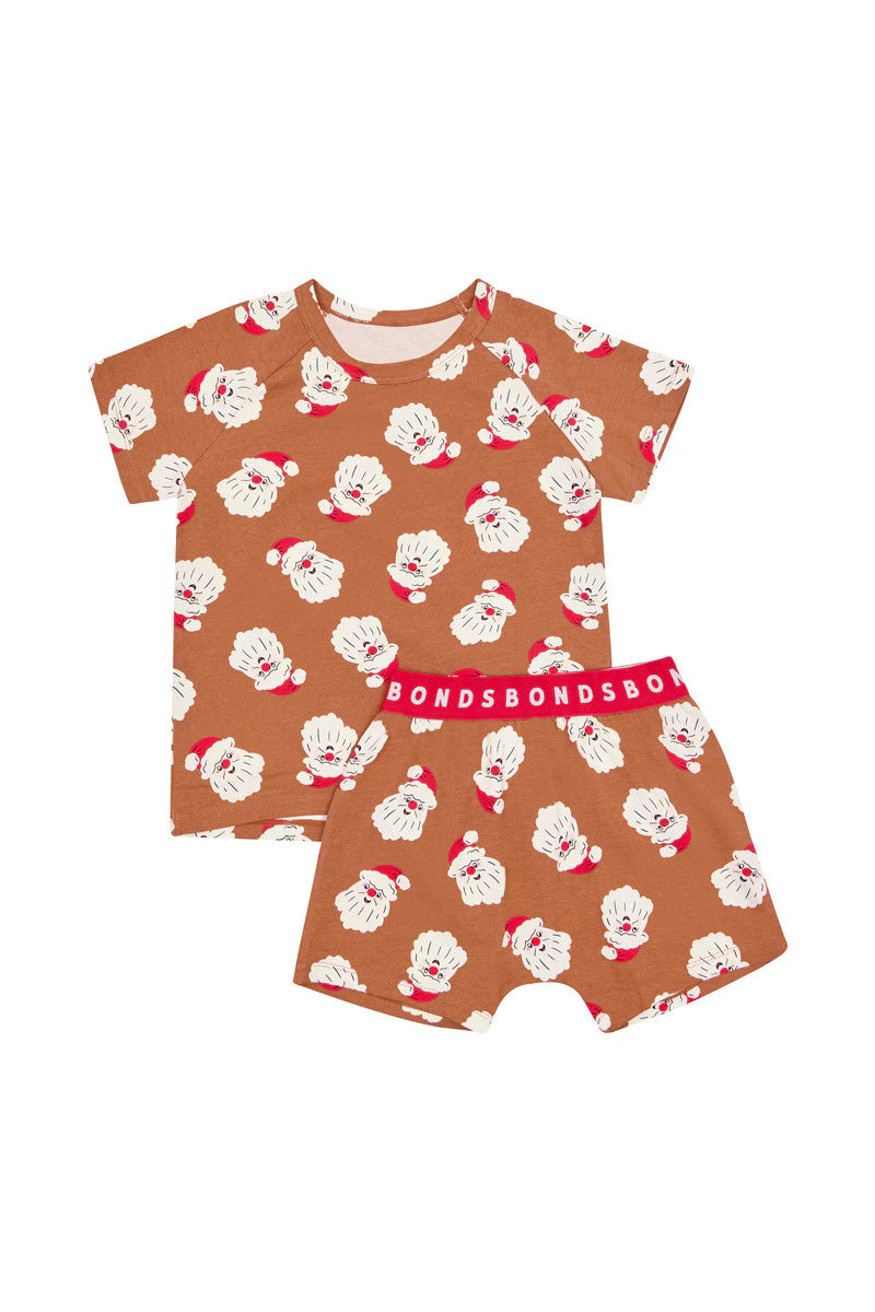 Bonds Kids Tee Sleep Set - Mr. Claus Brown