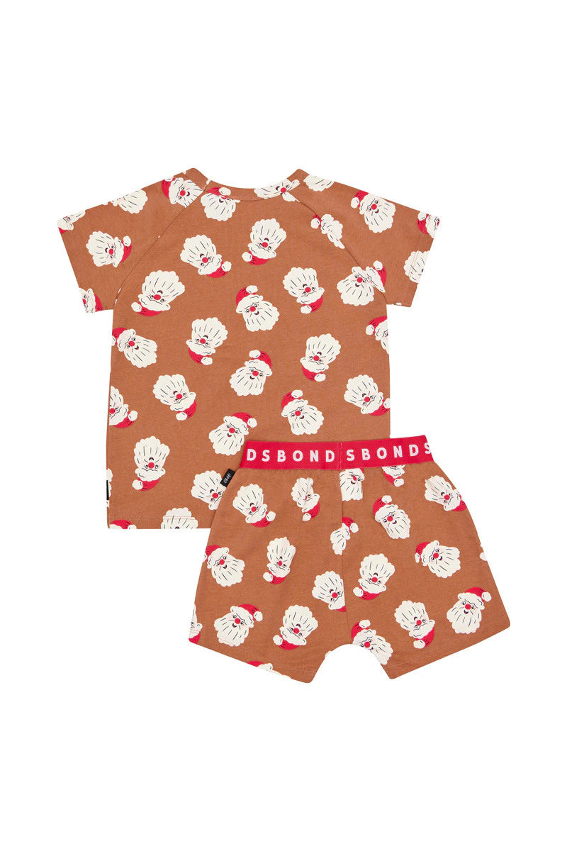 Bonds Kids Tee Sleep Set - Mr. Claus Brown