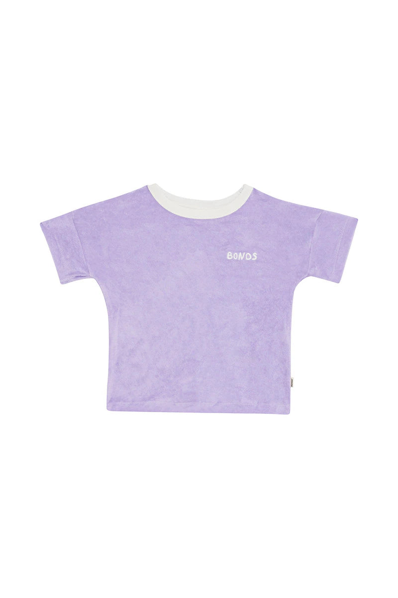 Bonds Kids Terry Towelling Tee - Lilac Ice