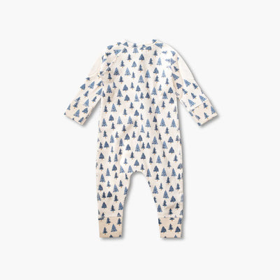 Sapling Child Organic Pine Tree Waffle Zip Romper