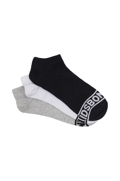 Bonds Mens Bonds 100 Trainer 3 Pack - Black/Grey/White