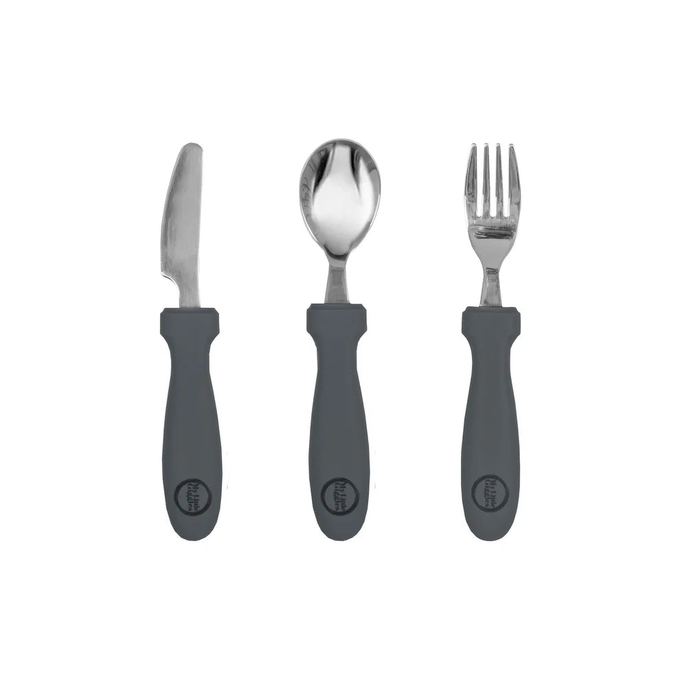 My Little Giggles My Little Cutlery Set - Dark Grey