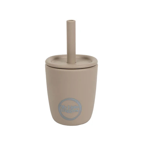 My Little Giggles Silicone Mini Drinking Cup & Straw - Sand