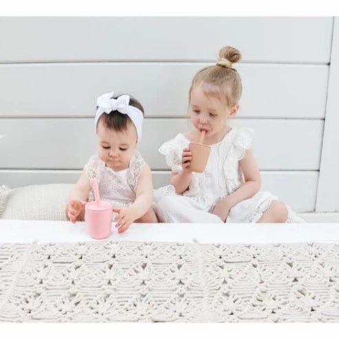 My Little Giggles Silicone Mini Drinking Cup & Straw - Blush Pink